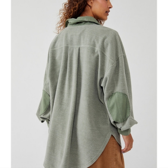 FREE PEOPLE Ruby Soft Oversized Shacket Jacket in Jaded - Picture 3 of 7